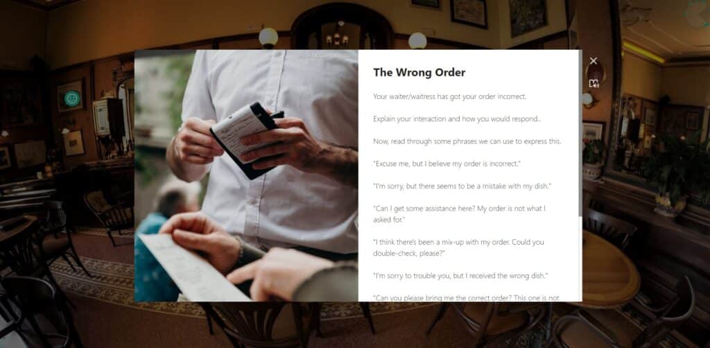 360 restaurant angielski online z native speakerem